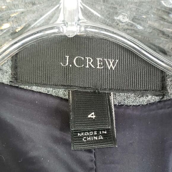 J Crew Wool Blazer Jacket Gray Blue Two Toned Schoolboy Career Lined Size 4 - Picture 4 of 9